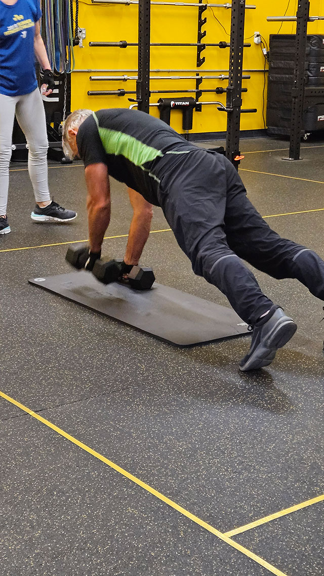 man doing pushups